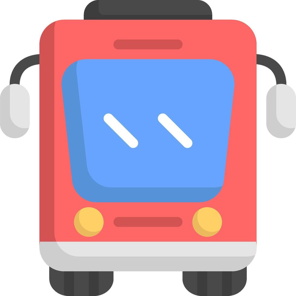 A red bus with blue and white stripes vector