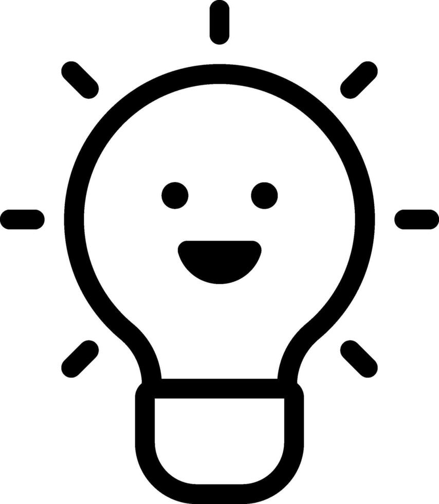 A light bulb with a smiling face vector