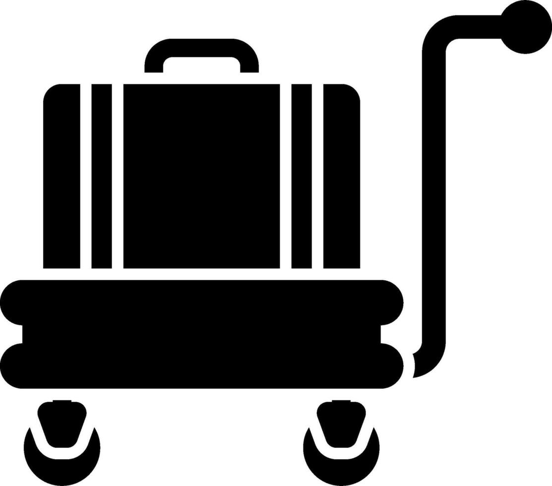 A black and white suitcase icon on a white background vector