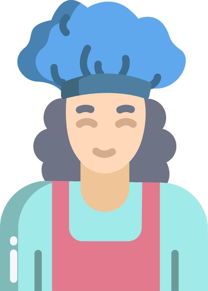 A woman wearing a chef hat and apron vector