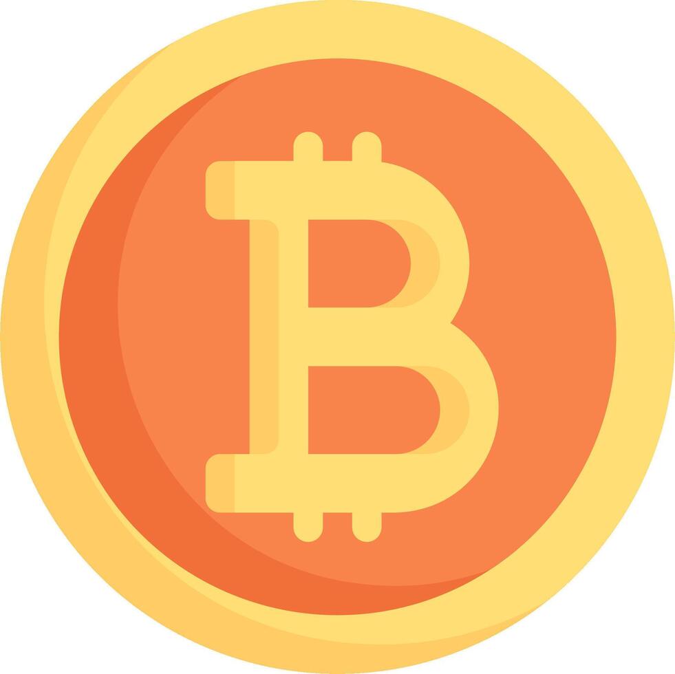 Bitcoin icon flat design illustration vector