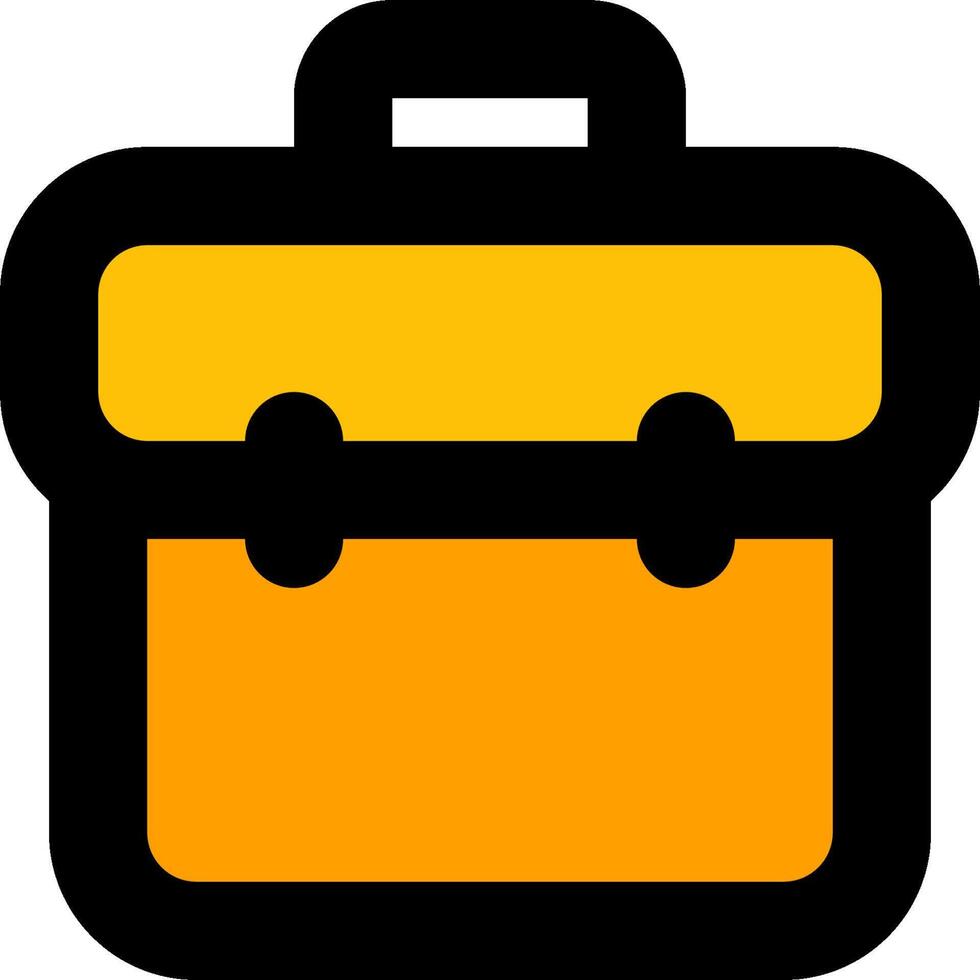 A yellow and black briefcase icon vector