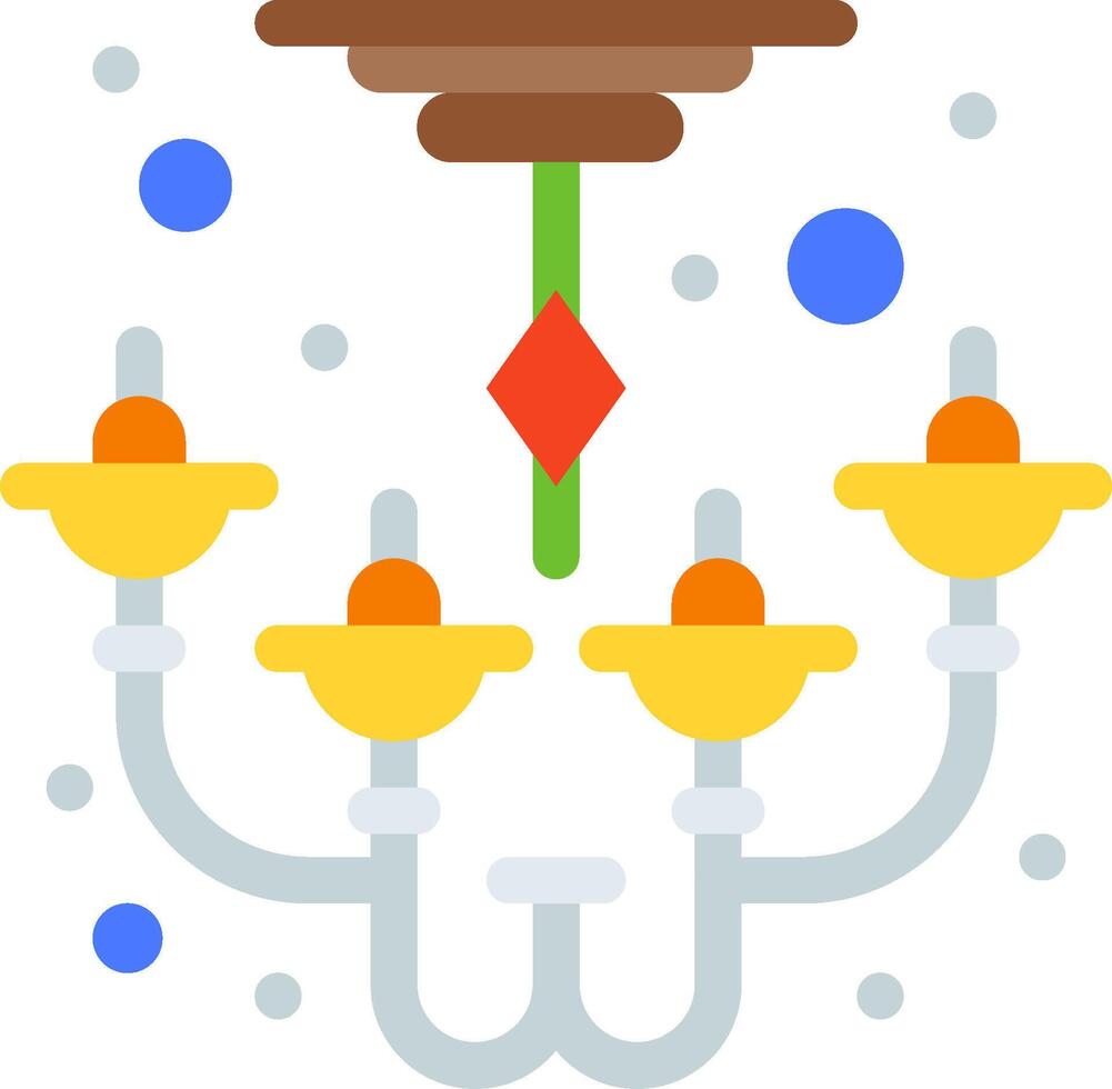 A chandelier with four lights and a light bulb vector