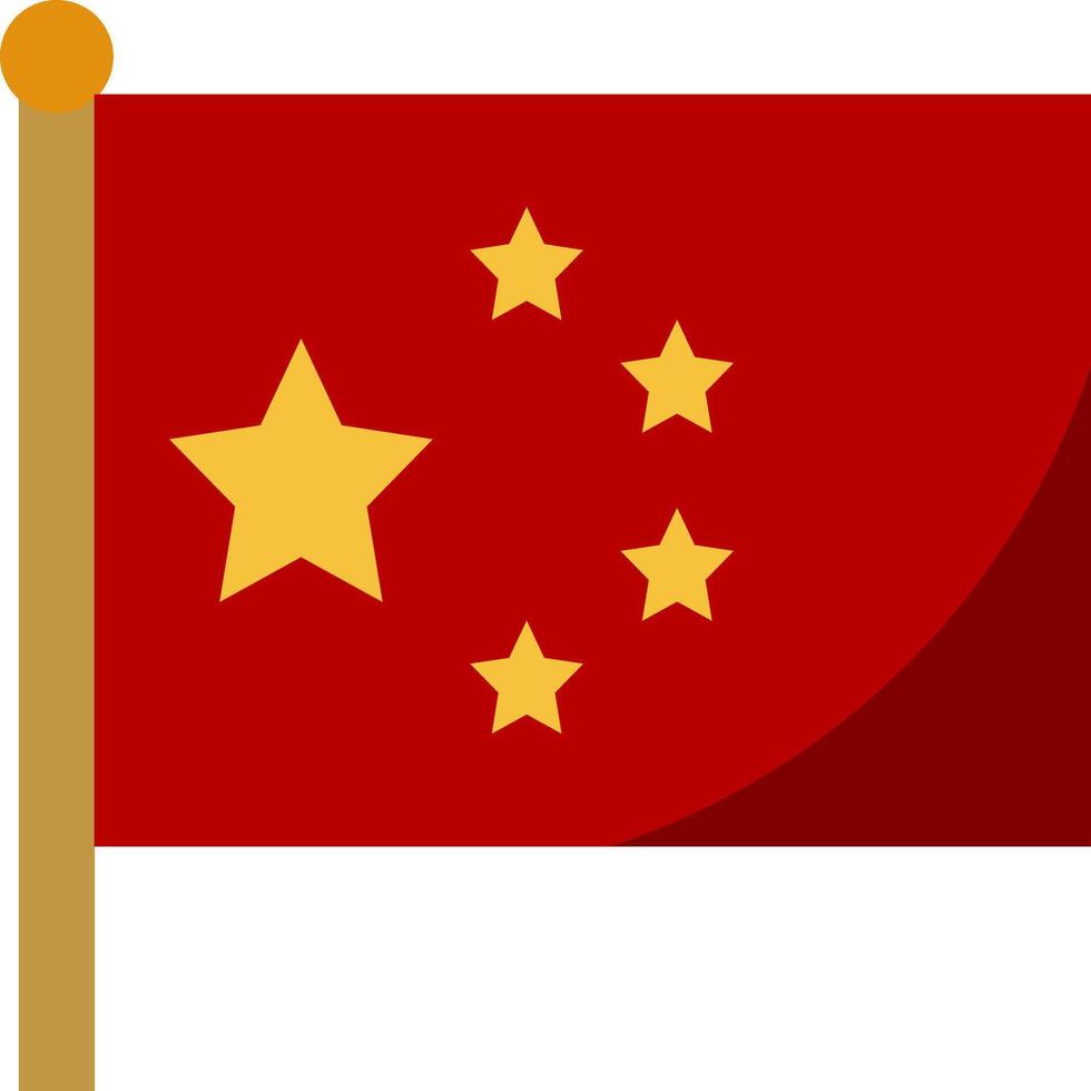 The flag of china is shown with stars vector