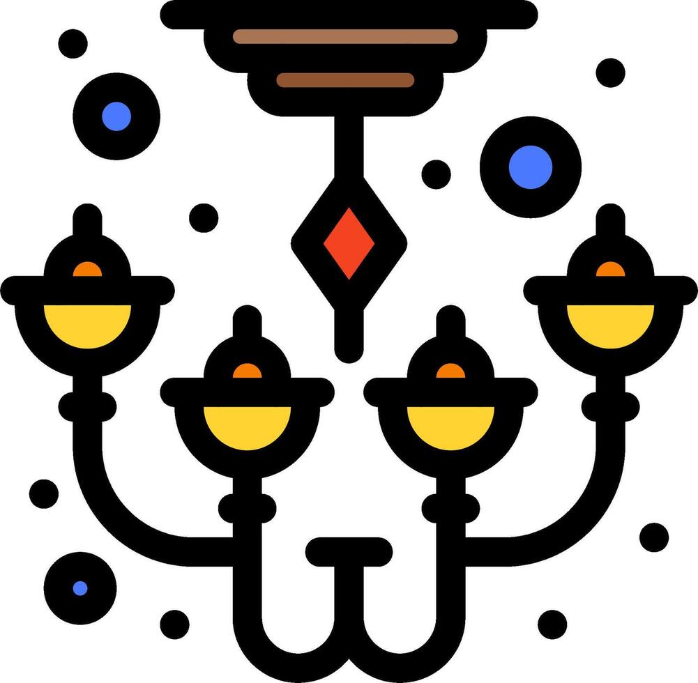 A chandelier with three lights and a light bulb vector