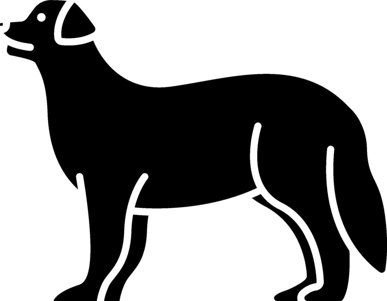 A black and white silhouette of a dog vector