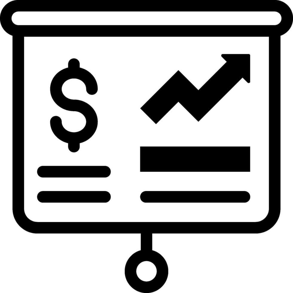 A black and white icon of a business chart vector
