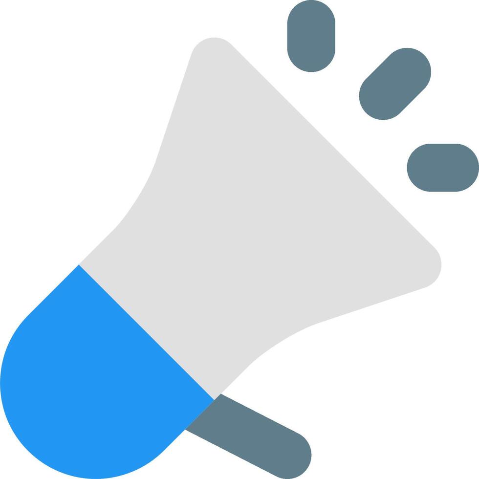 A blue megaphone with a hand holding it vector