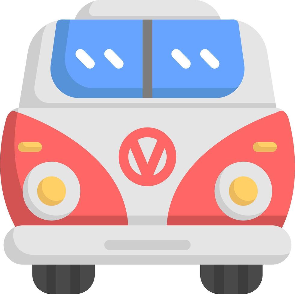 A volkswagen bus with a red roof and blue windows vector