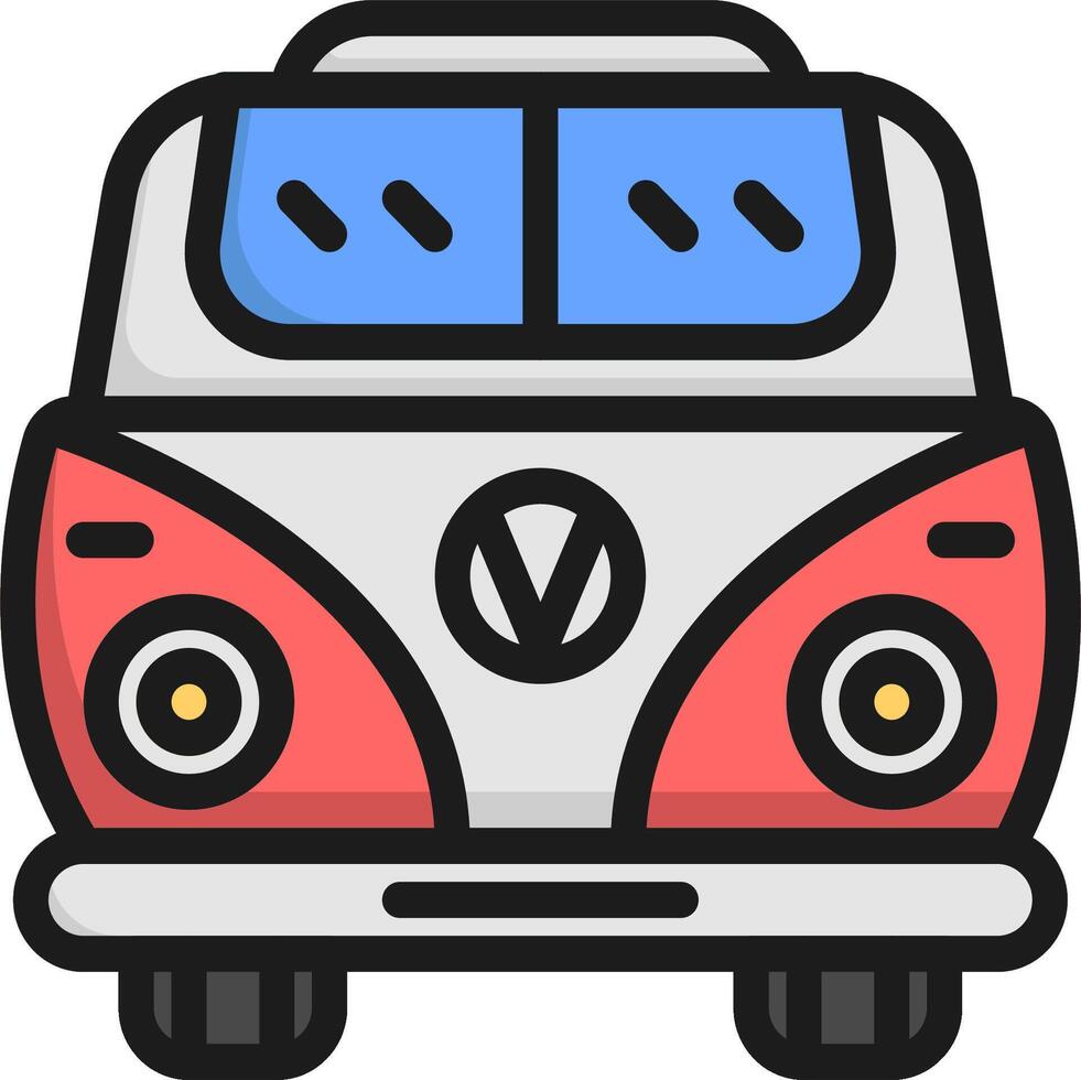 A volkswagen camper van icon vector