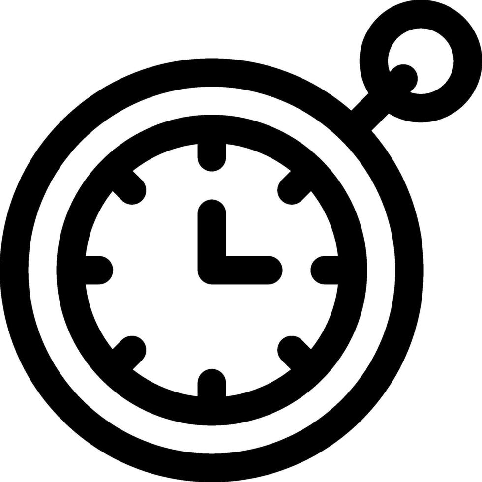 A black and white icon of a stopwatch vector