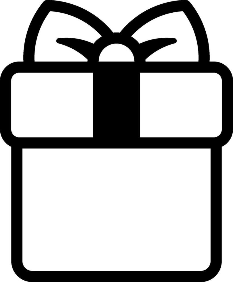 A black and white gift box with a bow vector