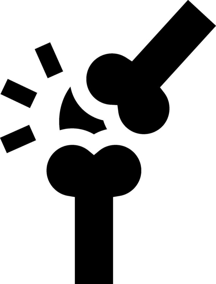 A black and white icon of a broken bone vector