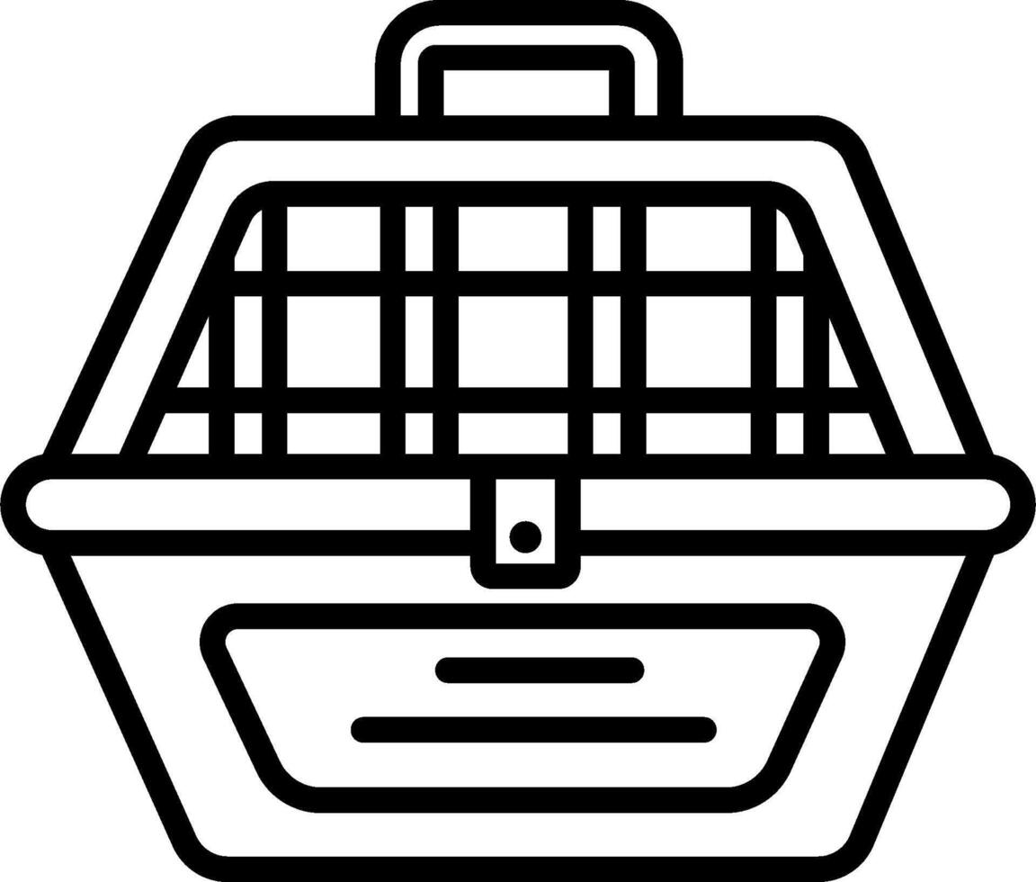 A black and white illustration of a basket vector