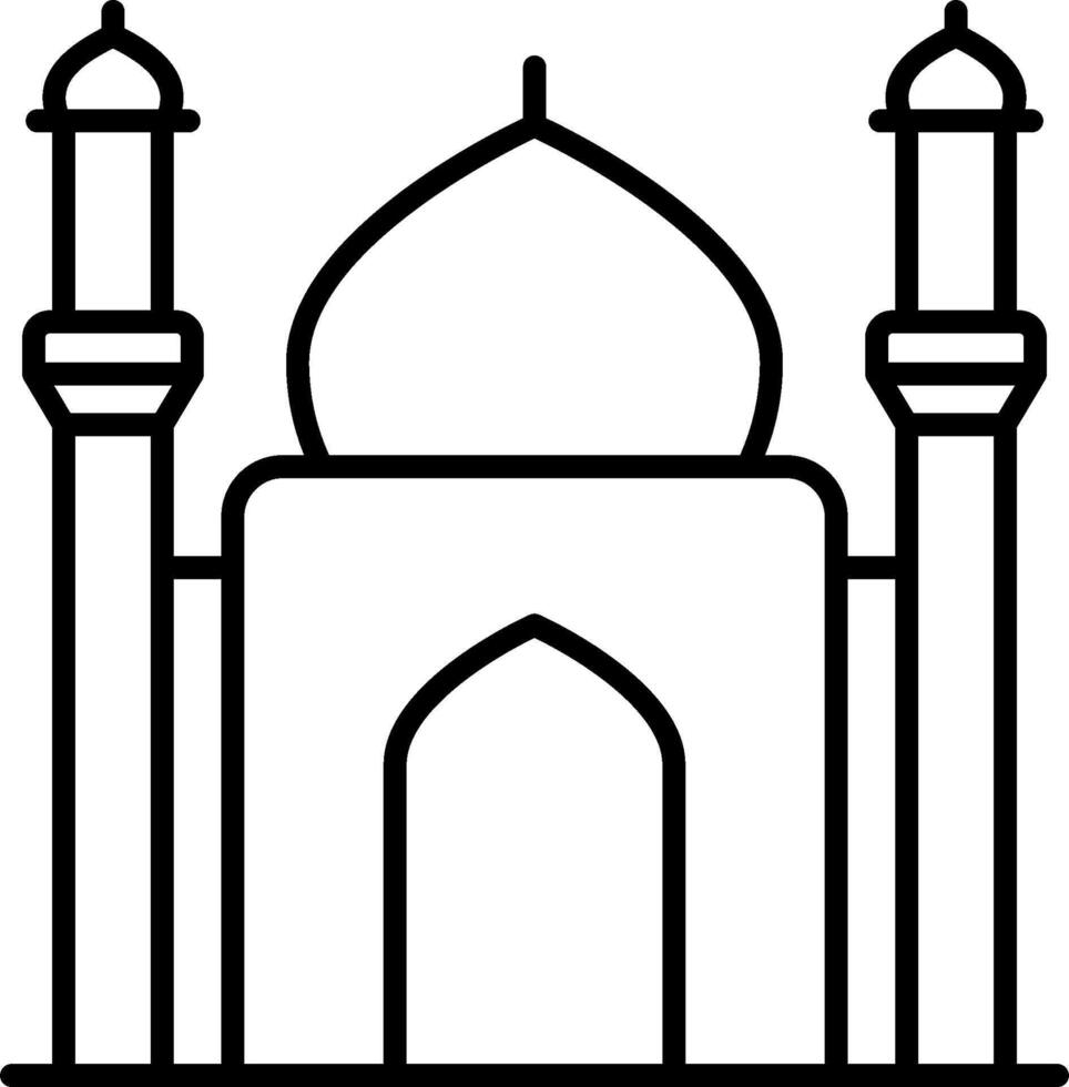 Islamic mosque outline vector