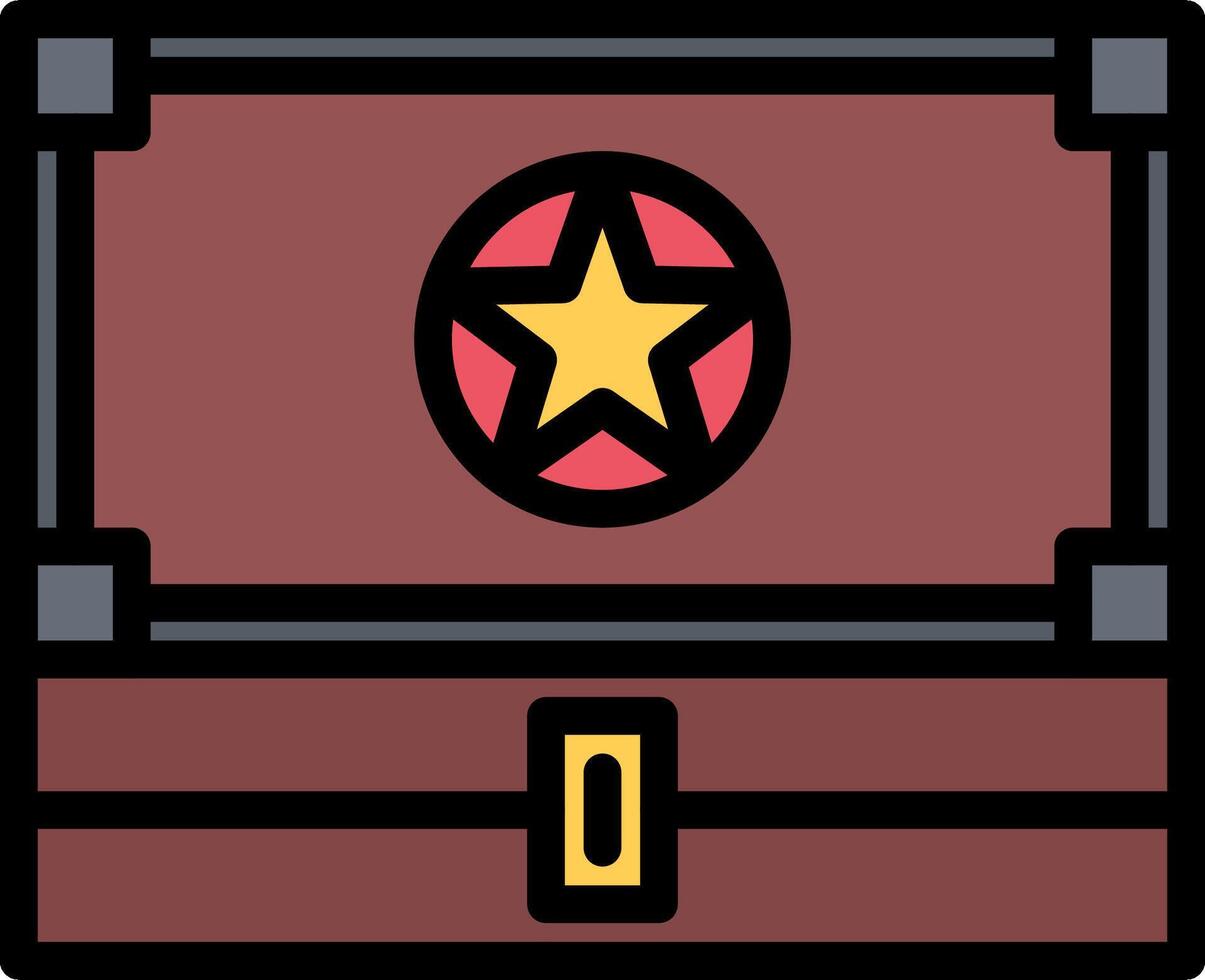 A red chest with a star on it vector