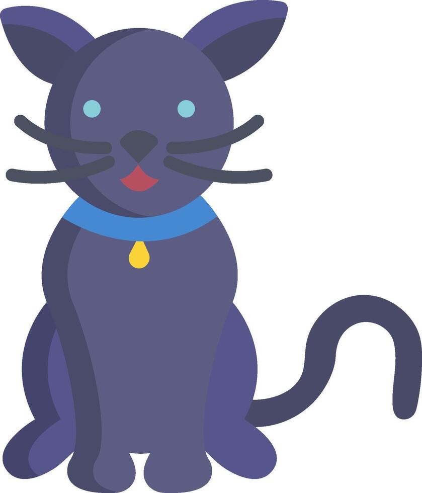A cartoon cat with a blue collar vector