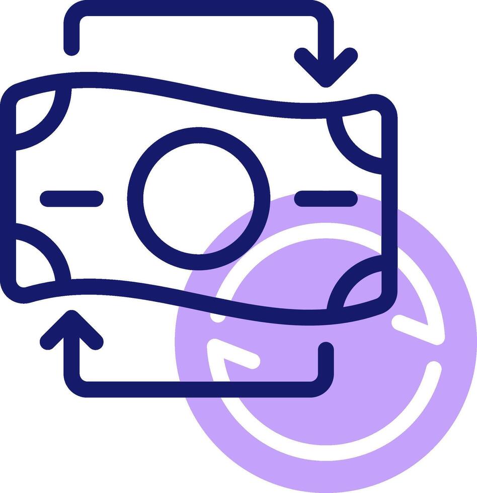 A purple circle with a dollar sign on it vector