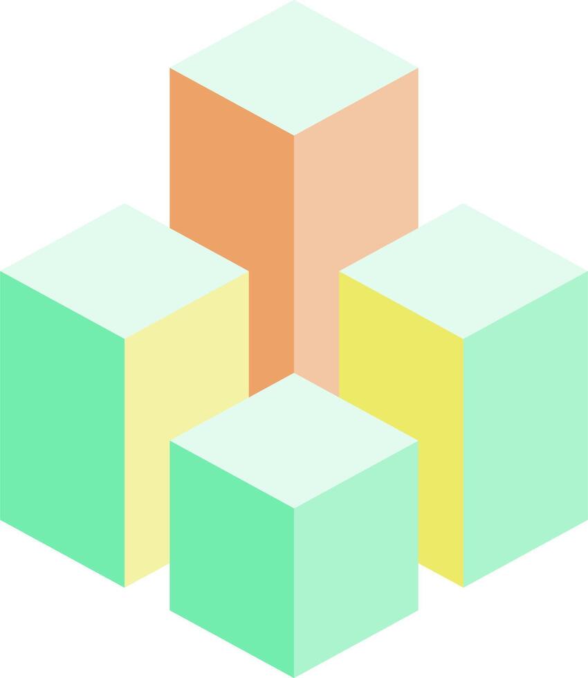 A group of colorful cubes on a white background vector