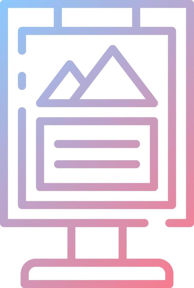 A computer monitor with a mountain on it vector