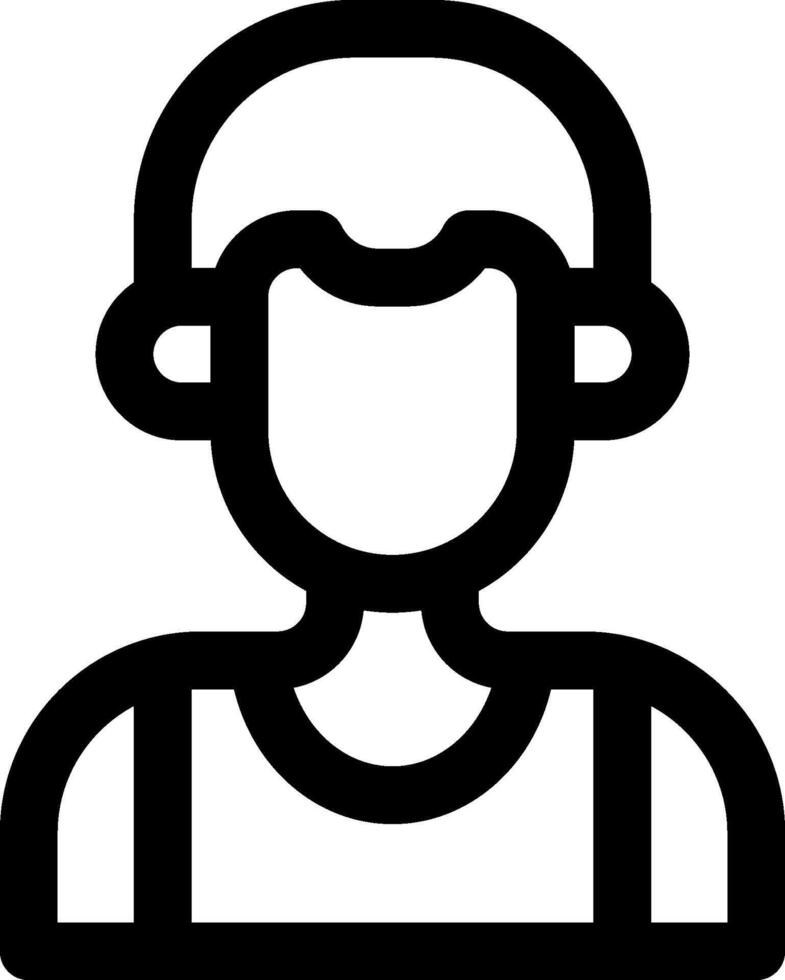 A black and white icon of a man with a hat vector