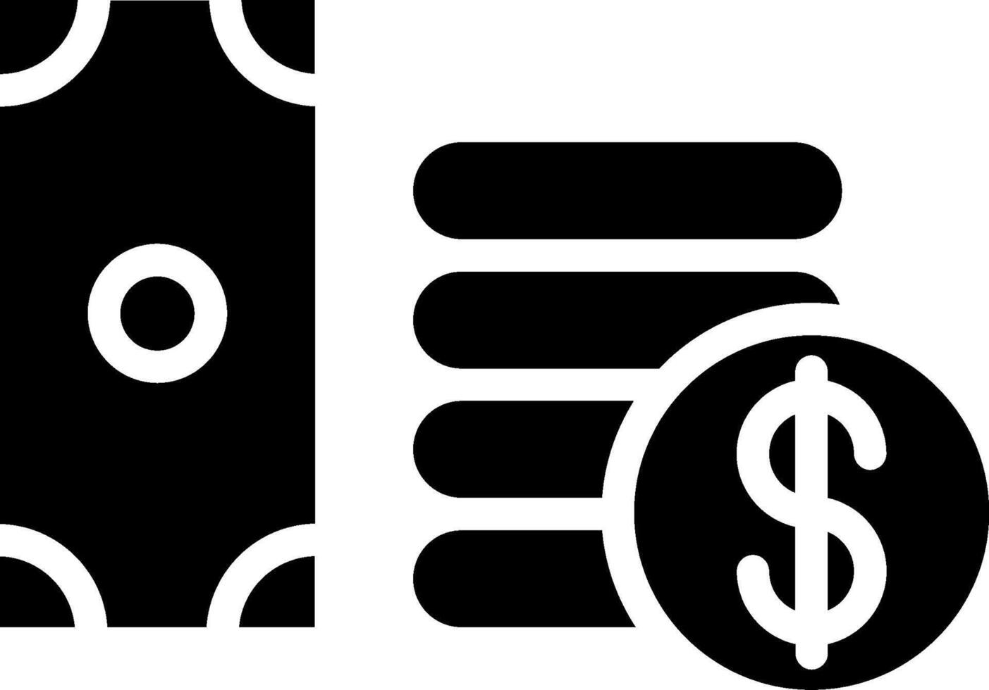 Money icon with stacks of money and dollar coin vector