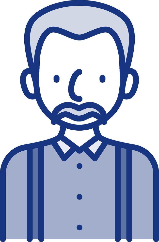 A man with a mustache and suspenders vector