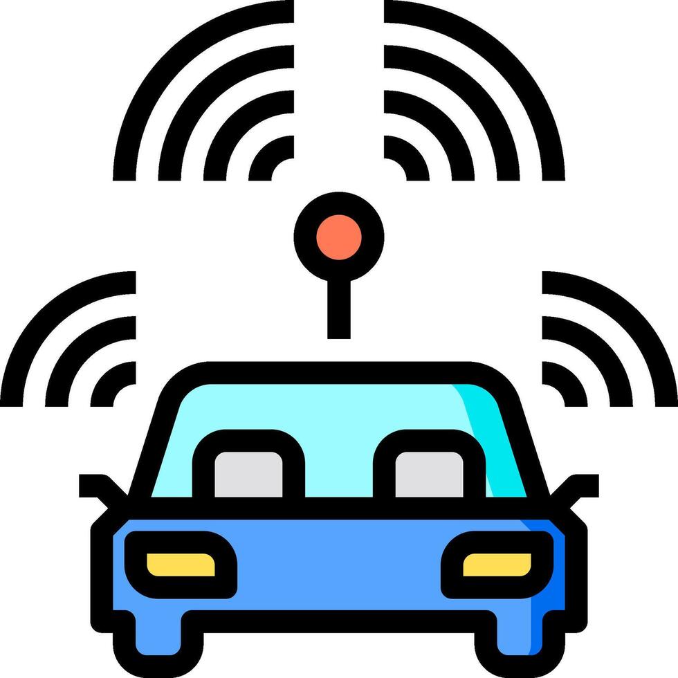 A car with a wifi signal and a wifi icon vector