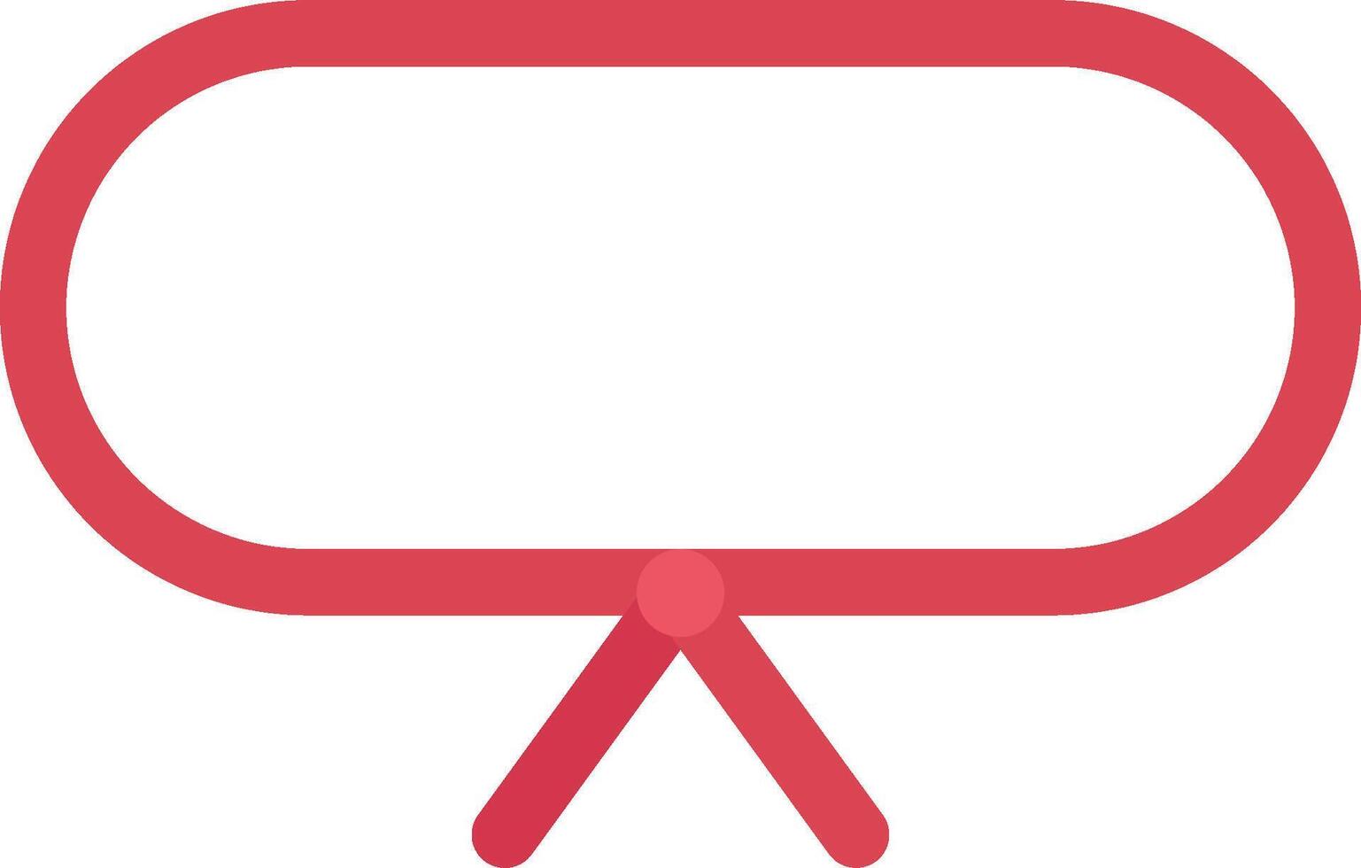 A red and white flat icon of a television vector