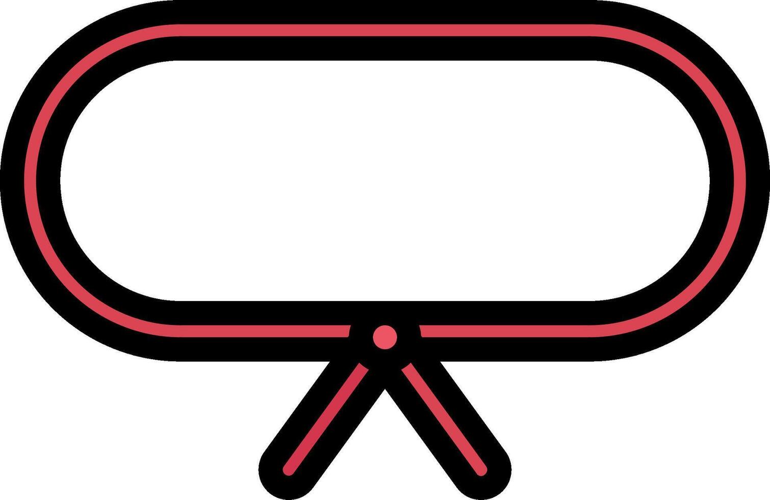 A red and black rectangle with a bow on it vector