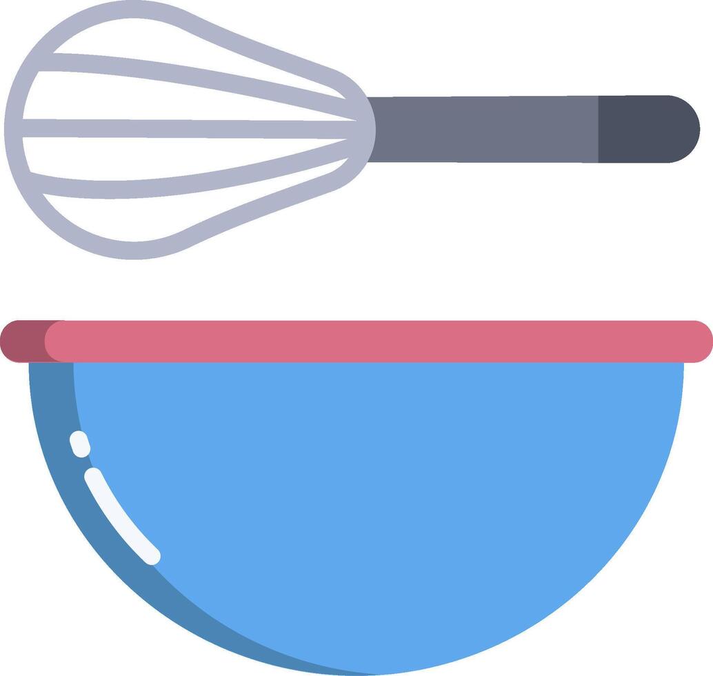 A blue bowl with a whisk and whisk in it vector