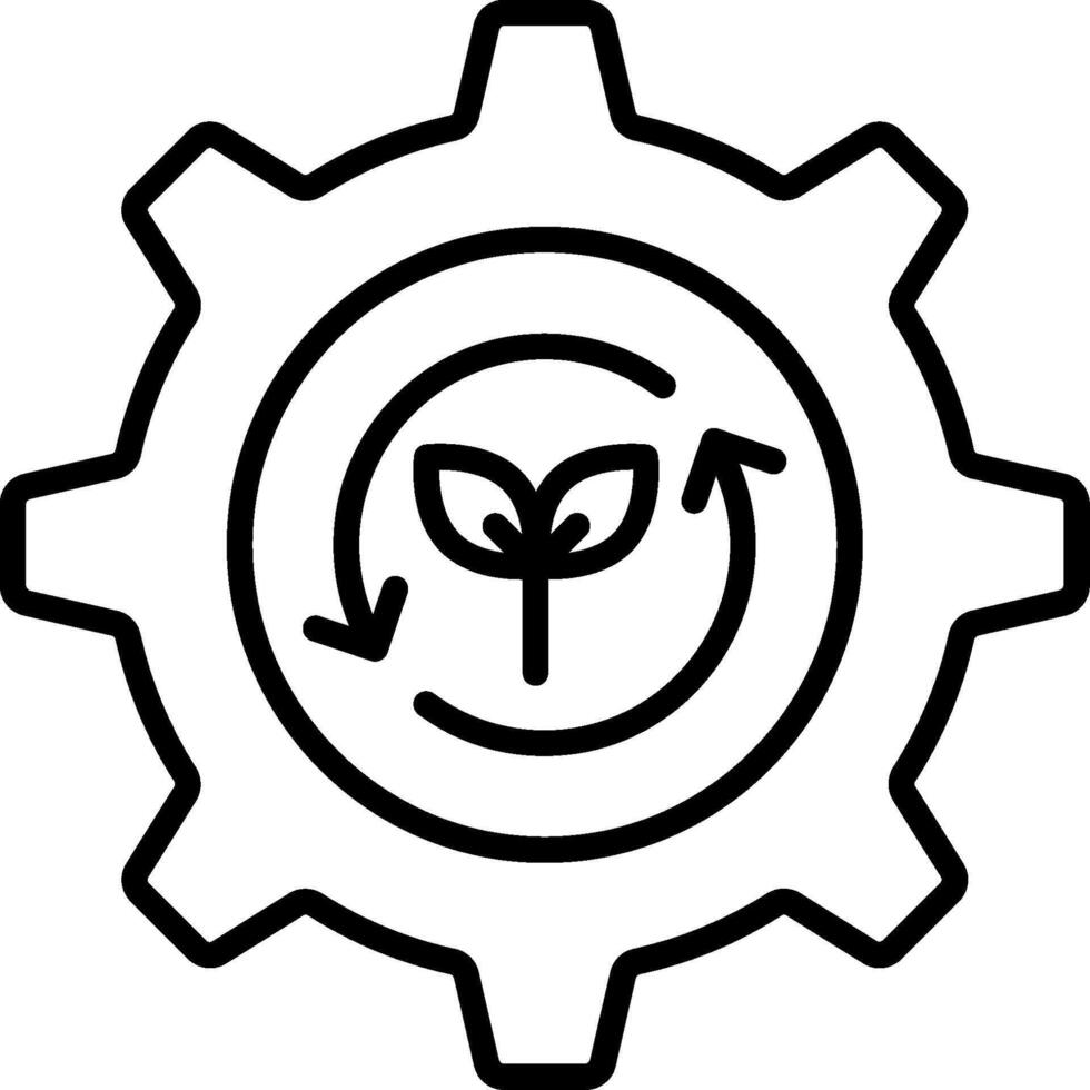 A gearwheel with a plant in it vector