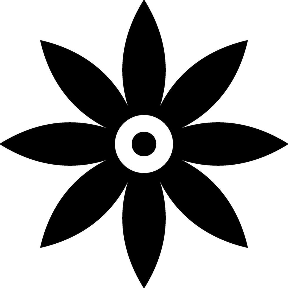 A black and white flower with a white center vector