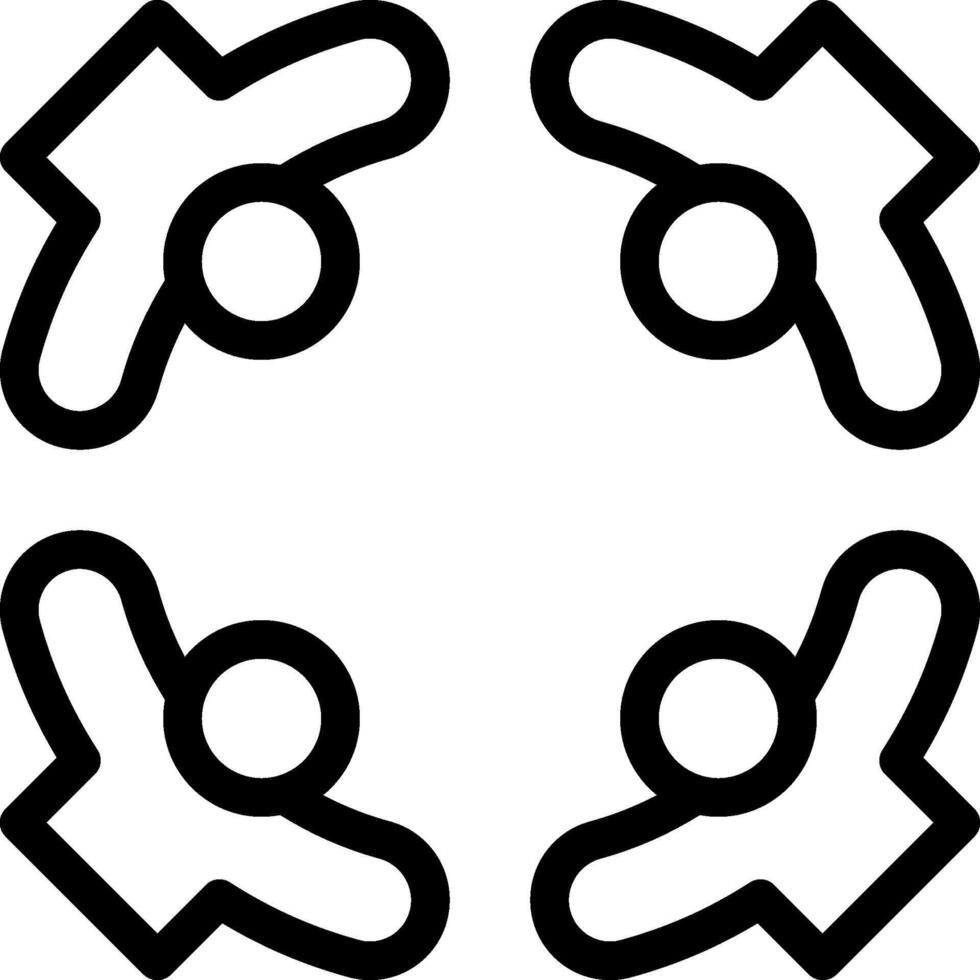 Four people in a circle with their hands in the air vector