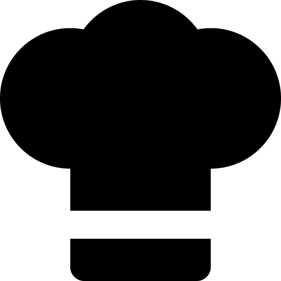 A black chef hat icon on a white background vector