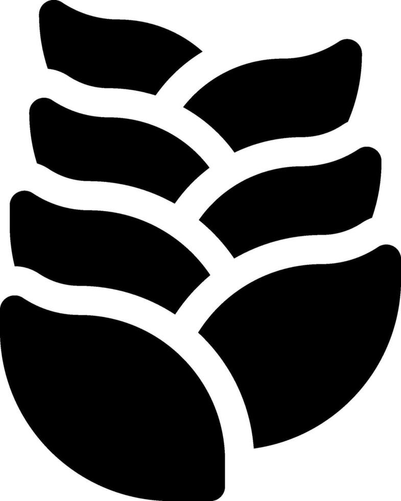A black and white illustration of a leaf vector