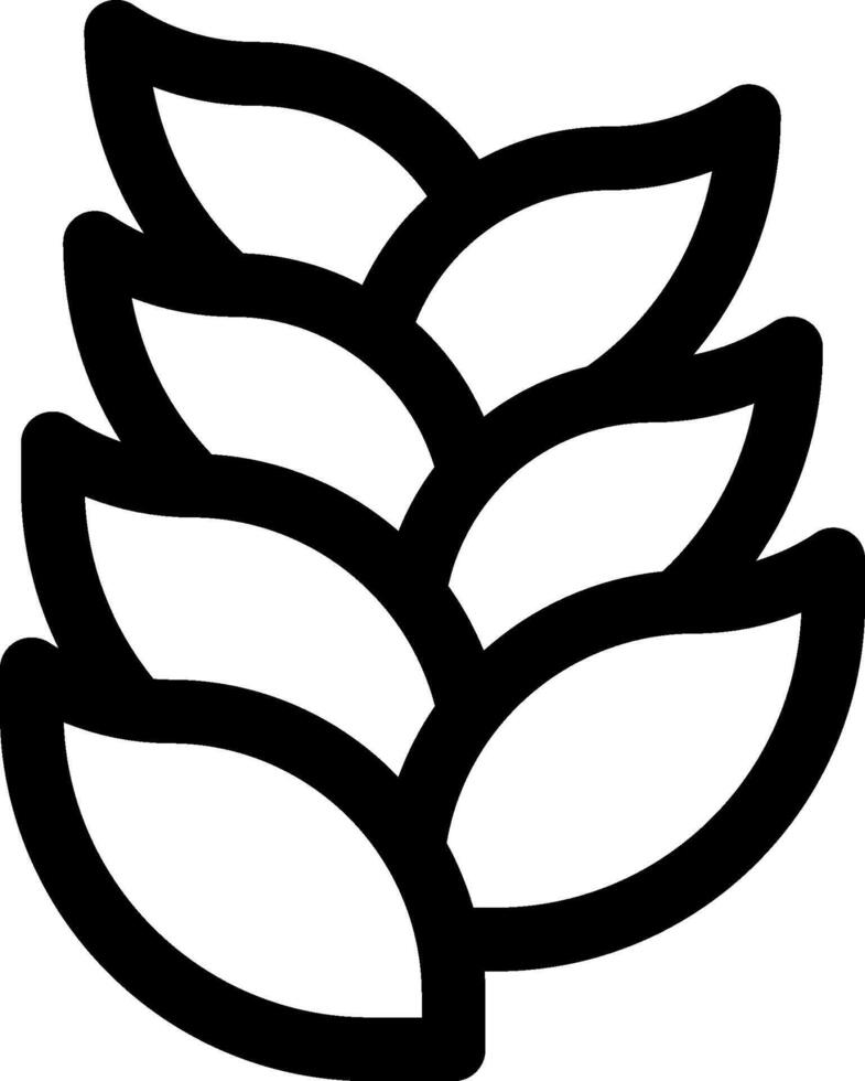 A black and white illustration of a leaf vector
