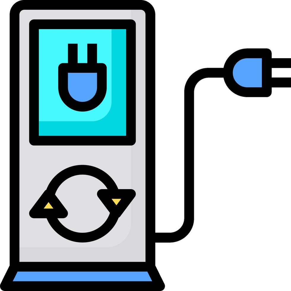 A portable device with a plug and a power cord vector