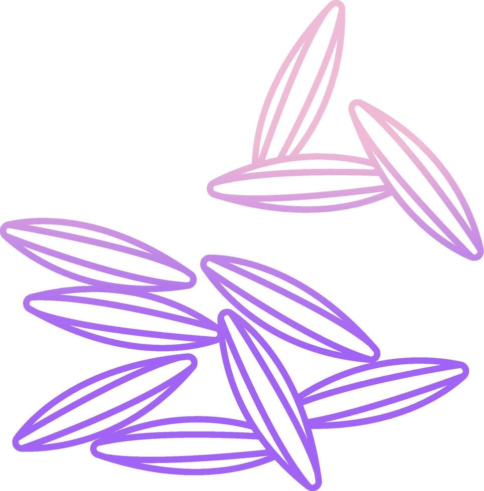 A purple line drawing of a bunch of leaves vector