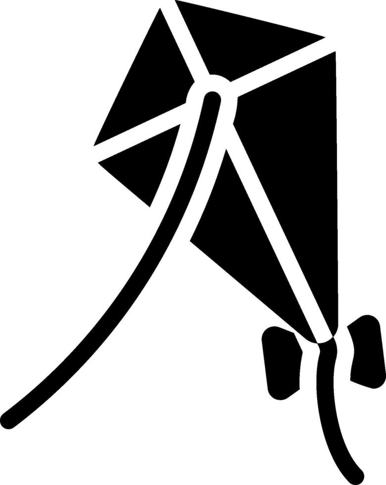 A black and white kite with a bow vector