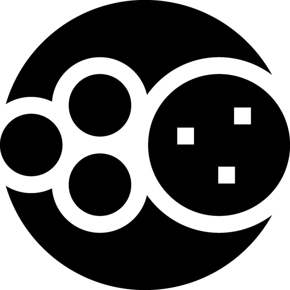 A black and white logo with four circles vector