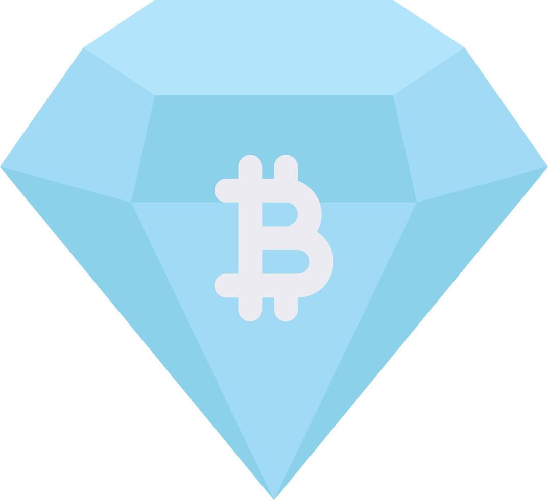 A diamond with a bitcoin symbol on it vector