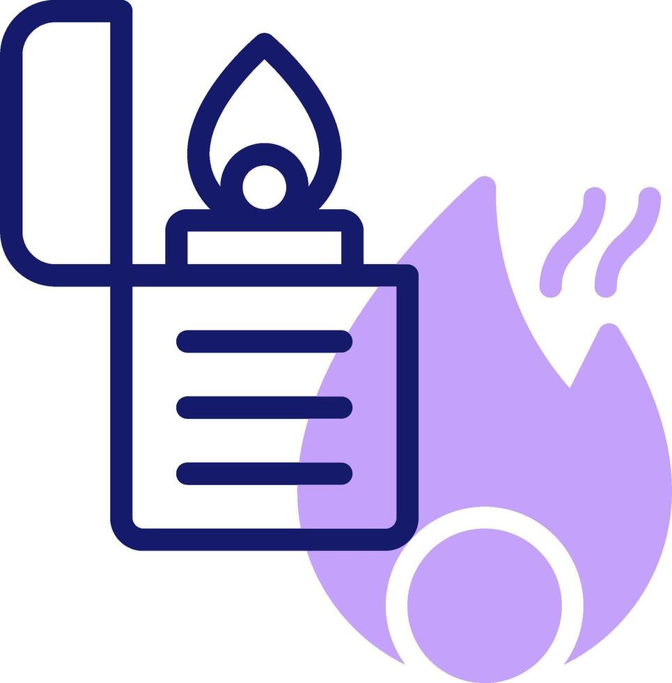 A lighter with a flame and a paper vector