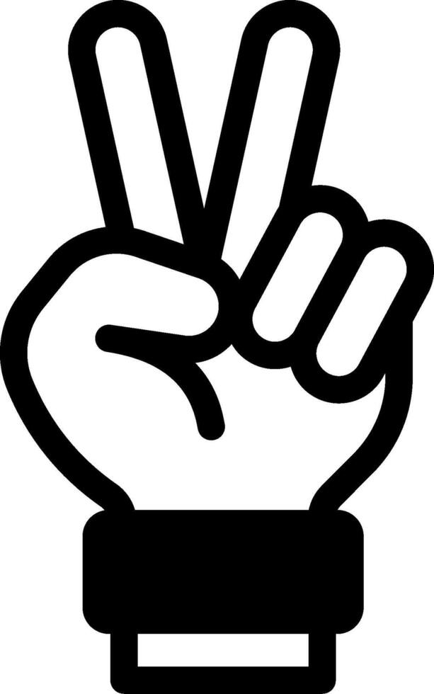 A black and white peace sign with a hand vector