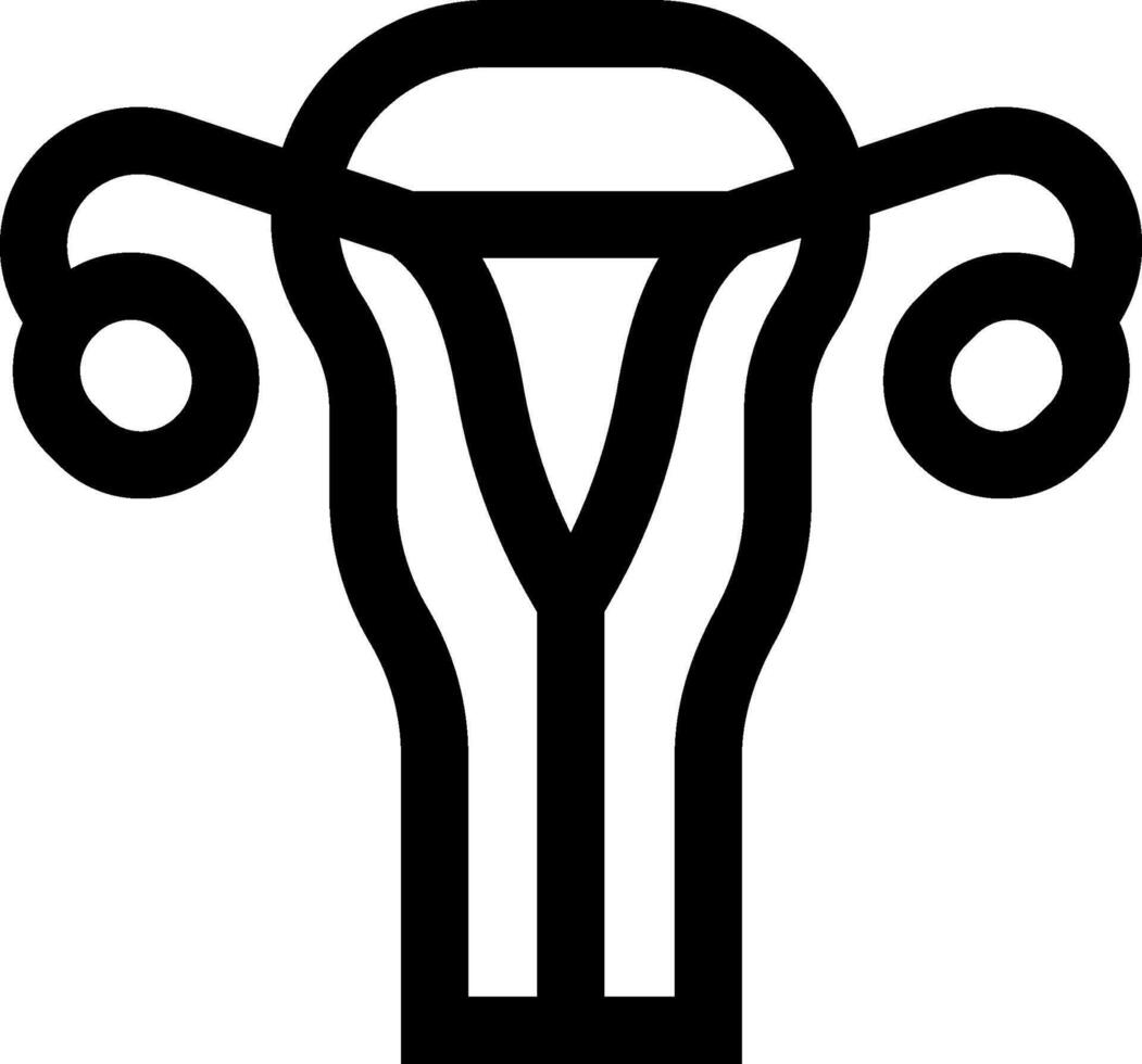 The uterus symbol is shown in black and white vector