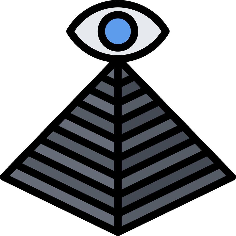 An eye is on top of a pyramid vector