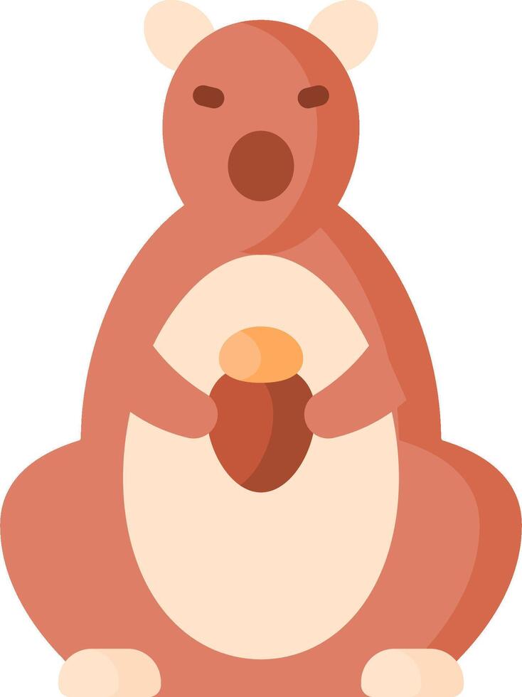 A cartoon bear sitting on a white background holding an acorn vector