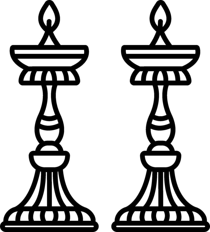 Two candles on a pedestal vector