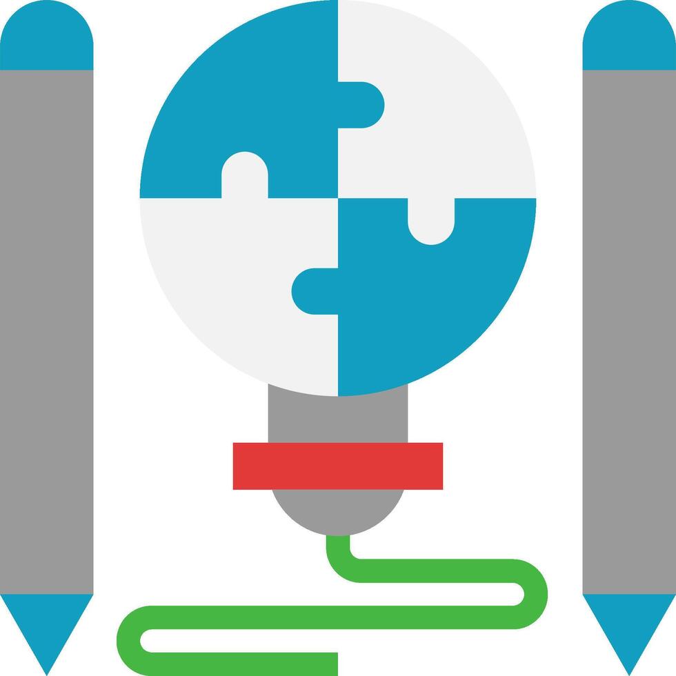 A light bulb with a puzzle piece on it vector