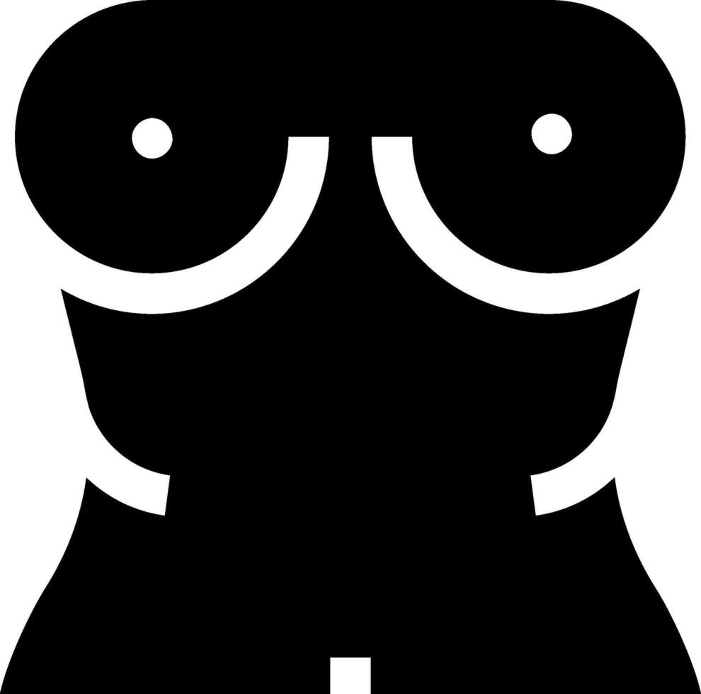 A black and white silhouette of a woman's torso vector